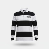 Rcsc-Polo rugby rayé noir et blanc (pr)